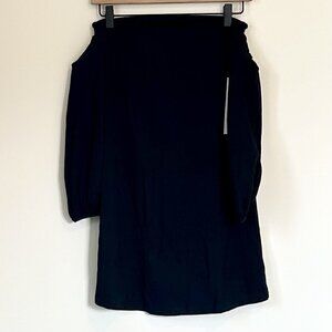 NWT Susana Monaco Black Long Sleeve Off The Shoulder Mini Dress - Size Extra Sma